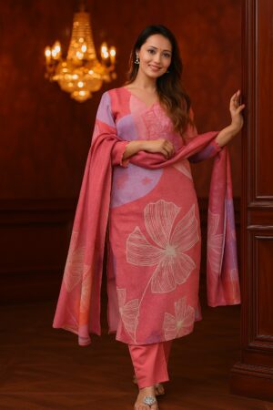 Evenfall Rose Petal Shifli Kurta Set
