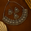 Evenfall Midnight Blossom Oxidized Mang Tika Set