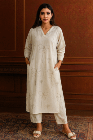 Evenfall Ivory Whisper Cotton Kurta Set