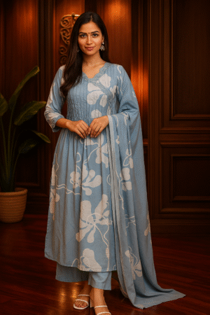Evenfall Azrak Taj Cotton Suit - Lush Meadow